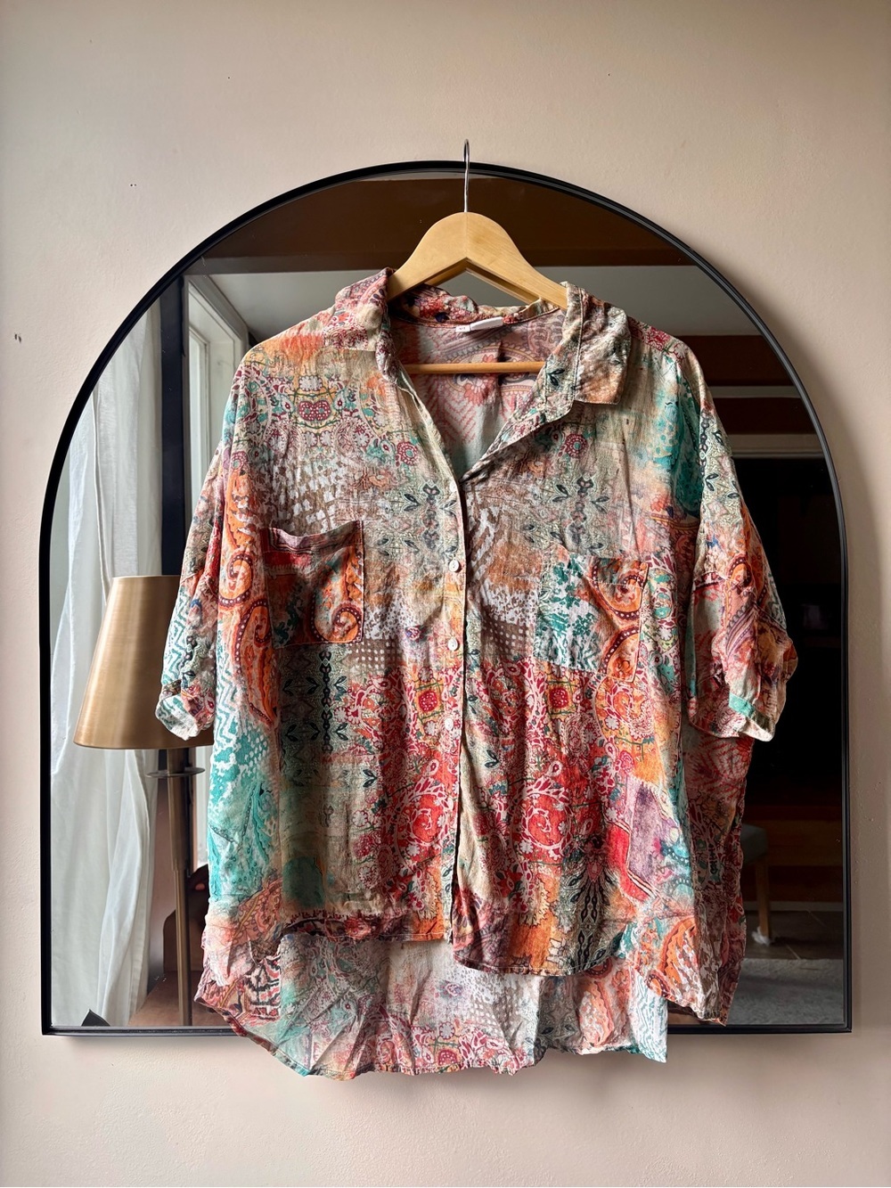 TIANELLO BY STEVE BARRAZA | washable silk short sleeve | size xl